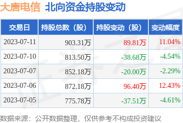 大唐電信獲北向資金增持，計(jì)算機(jī)軟硬件業(yè)務(wù)受關(guān)注